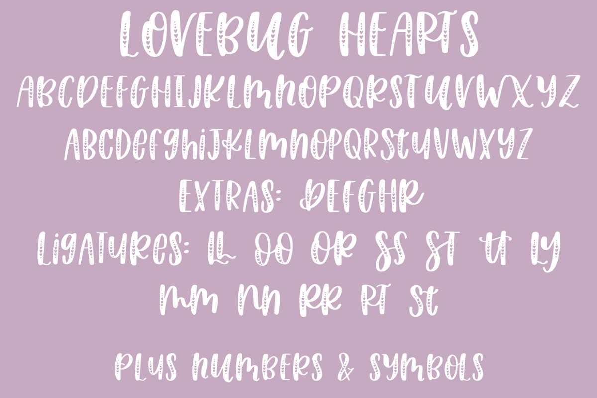 Lovebug Hearts Font Trio, a Symbol Font by Jordyn Alison Designs (Photo 11 of 12)