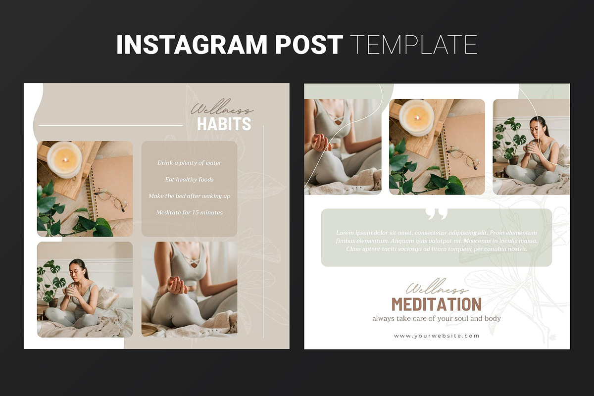 Canva Wellness Instagram Template, a Marketing Template by illycreative (Photo 10 of 12)