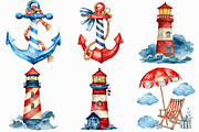 Watercolor Coastal Clipart, an Illustration by Libby Wishes (Thumbnail 6 of 7)