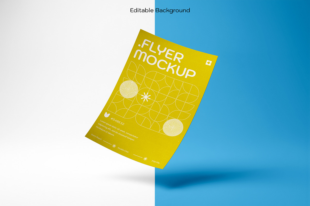 Flying Flyer Paper Poster, an Advertising Mockup by smishura (Photo 2 of 5)