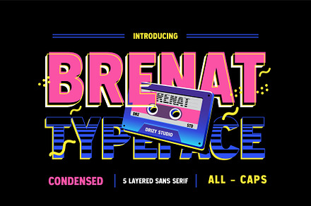 Brenat - Layered Sans Serif Font, a Sans Serif Font by Drizy