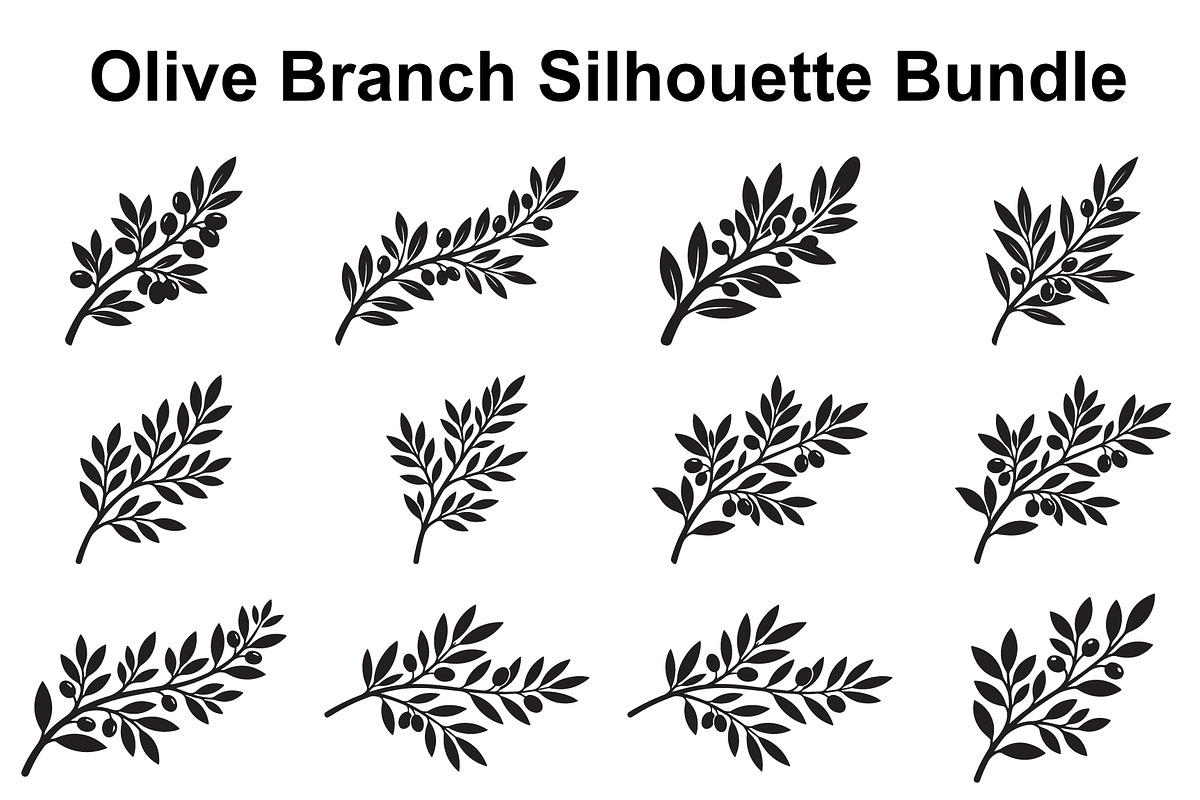 Olive Leaf Silhouette Collection, an Object Graphic by Designer_Momina (Photo 1 of 3)