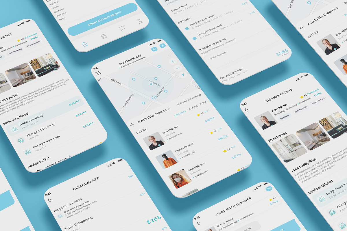 Home Cleaning, Clean Booking & Housekeeping App UI