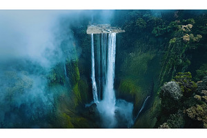 Aerial view of a massive waterfall, a Nature Photo by Igor Tichonow