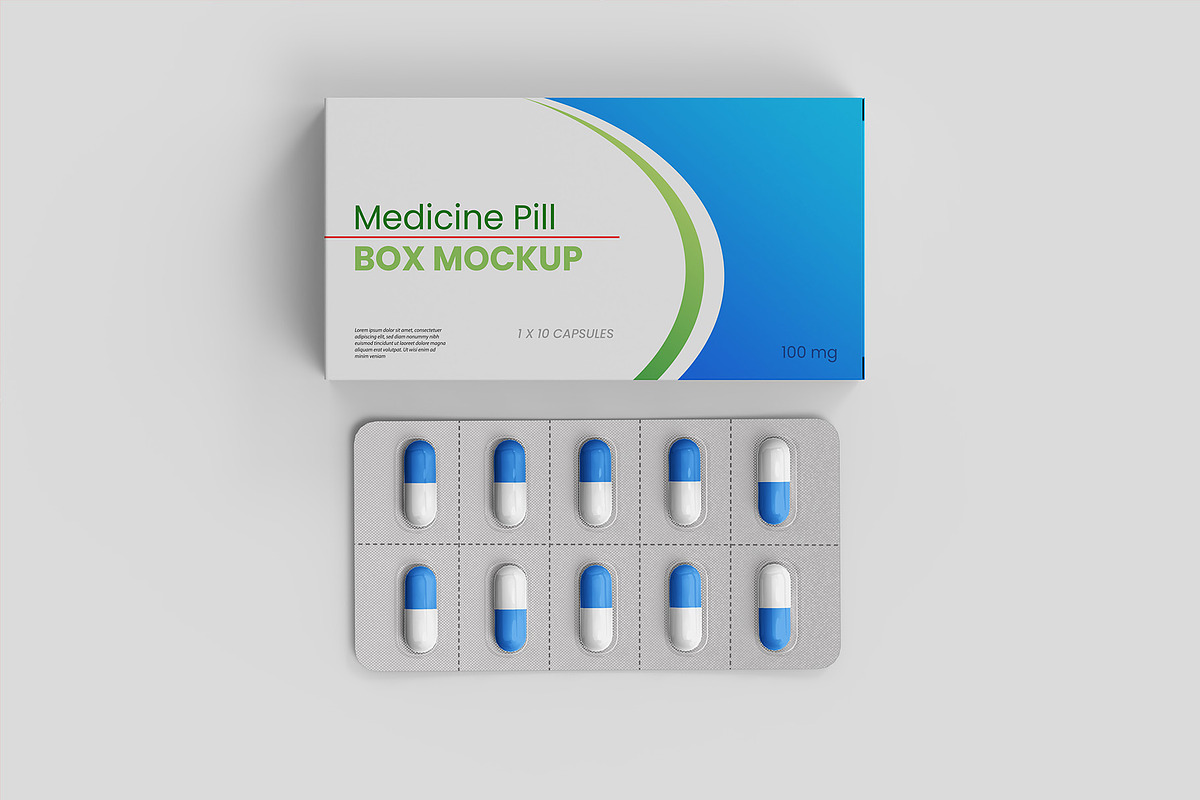 Medicine Pill Box Mockup - 8 views, a Packaging Mockup by Illusiongraphic (Photo 2 of 25)