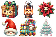 Kawaii Vintage Christmas Clipart, an Illustration by Pixels.Craft (Thumbnail 3 of 7)