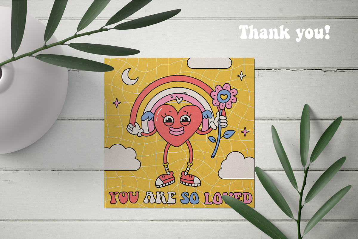 Groovy love: Valentine's day cards, a Card Template by Lana Sham (Photo 4 of 4)