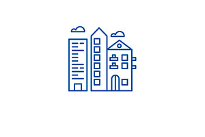 Downtown City Line Icon Concept