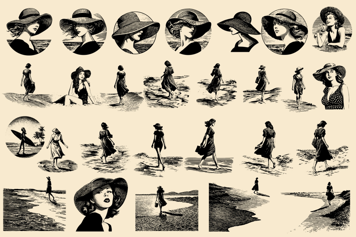 Vintage Coastal Travel Illustrations, an Object Illustration by Nocturnal Wolf (Photo 18 of 27)