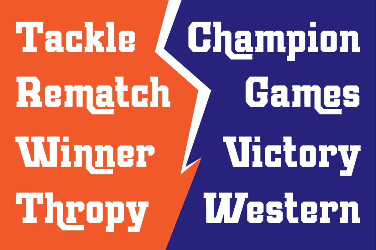 Dustforge Athletic Sports Font, a Slab Serif Font by Serbaneka Studio (Photo 3 of 8)