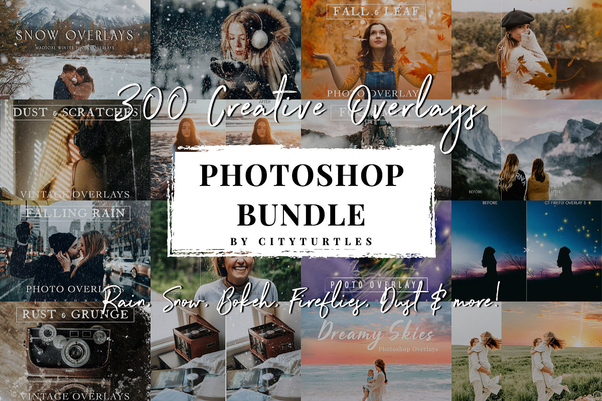 MEGA PHOTOSHOP OVERLAY BUNDLE, a Layer Style Add-On by CityTurtles (Photo 1 of 9)