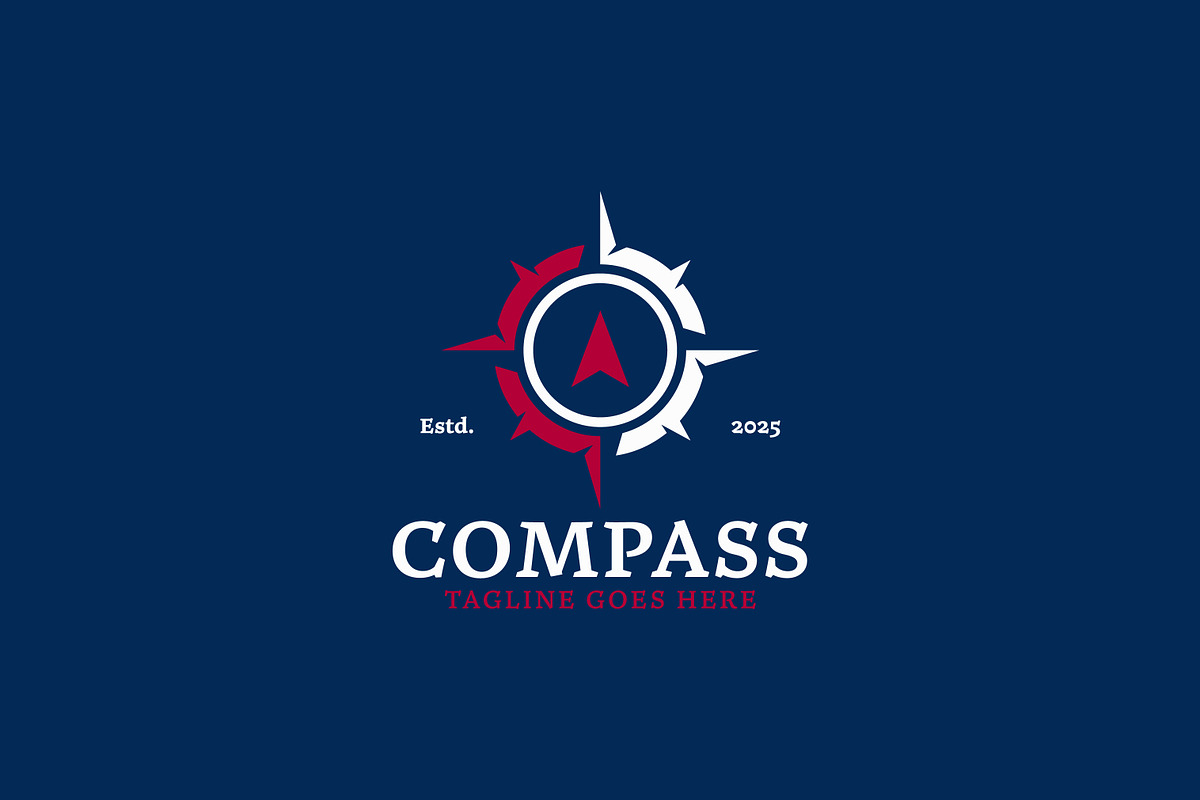 Modern Nautical Compass Logo, a Branding & Logo Template by Signatoro (Photo 2 of 3)