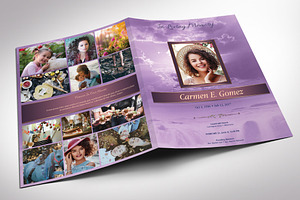 Purple Forever Funeral Program Large