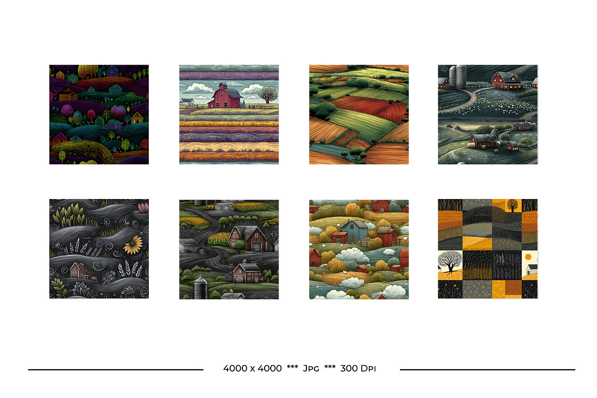 On The Farm Retro Art Style Patterns, a Pattern Graphic by karenfoleyphoto (Photo 8 of 18)