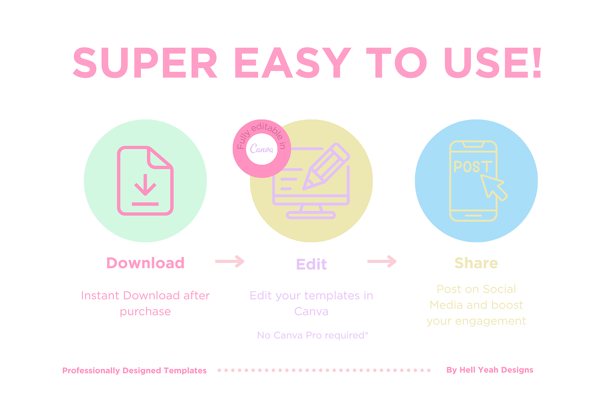 Pretty Pop Instagram Templates Pack, a Social Media Template by HellYeahDesigns (Photo 2 of 9)