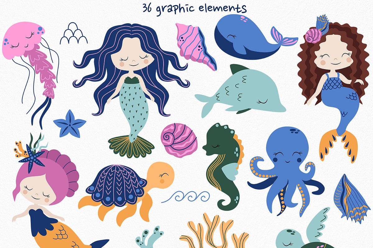 Little Mermaid Collection, an Object Illustration by owlasya (Photo 8 of 10)