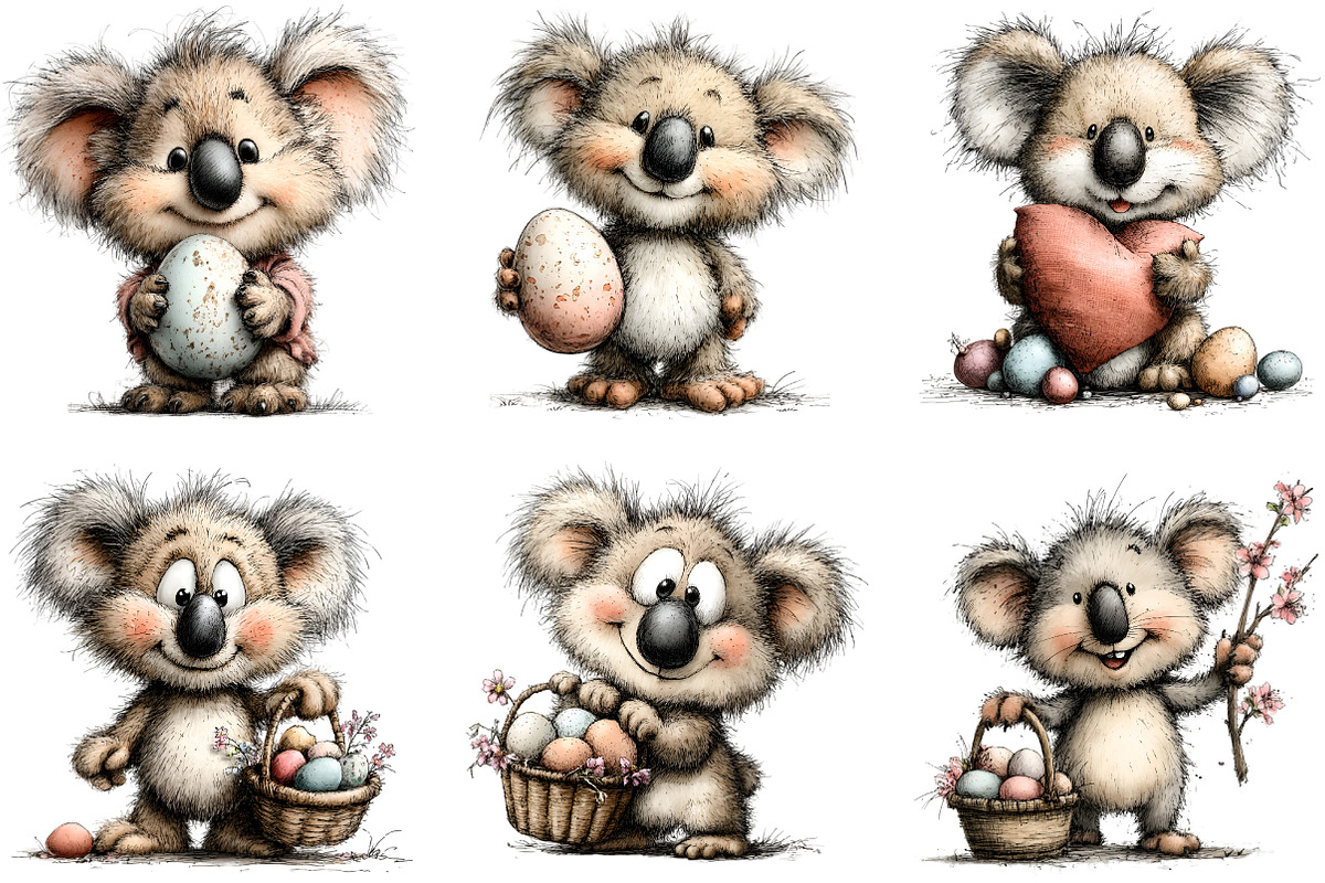 Whimsical Easter Koala Clipart, an Illustration by Sublimation Artist (Photo 7 of 7)