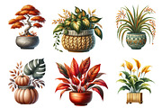 Positive Autumn Houseplant Clipart, an Illustration by Watercolor design (Thumbnail 4 of 4)