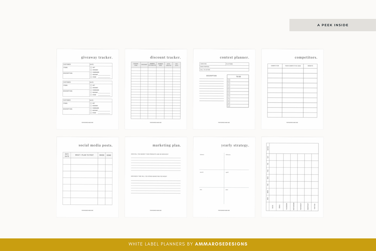 White Label Marketing Planner, a Stationery Template by ammarosedesignsllc (Photo 5 of 10)