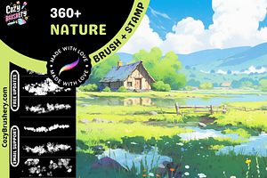 Procreate Nature Background Brushes, a Brushes & More by Cozy Brushery