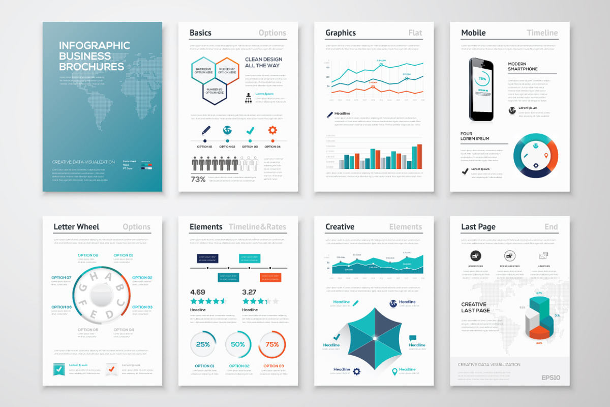 Infographic Brochure Elements 9, a Work Illustration by Infographic Template Shop