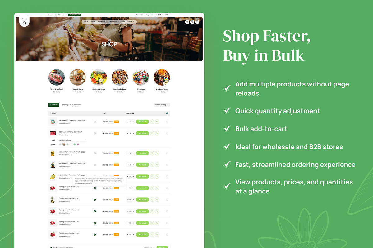 Grocery Store WooCommerce WP Theme, a WordPress Template by Siksmart (Photo 3 of 7)