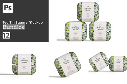 Tea Tin Box Gift Mockup Bundles