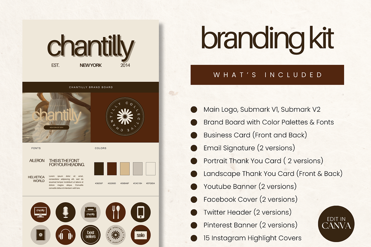 Canva Modern Branding Kit Template, a Branding & Logo Template by Branding Babe Co. (Photo 2 of 9)