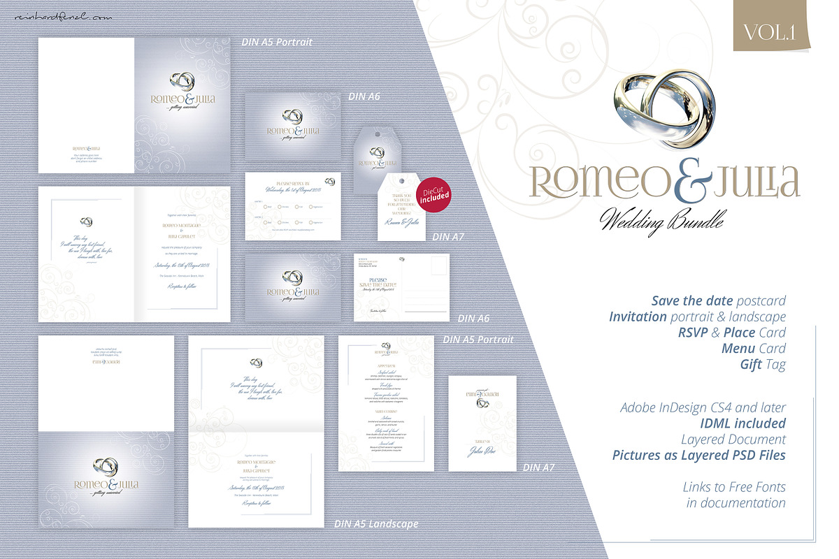 Wedding Bundle Vol.1 - Romeo & Julia, an Invitation Template by easytemplates.store (Photo 2 of 3)