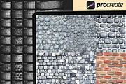Watercolor Brick Wall ProcreateBrush, a Brush Add-On by DrawingStoryShop (Thumbnail 3 of 6)