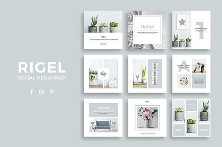 Rigel Social Media Pack, a Social Media Template by SlideStation