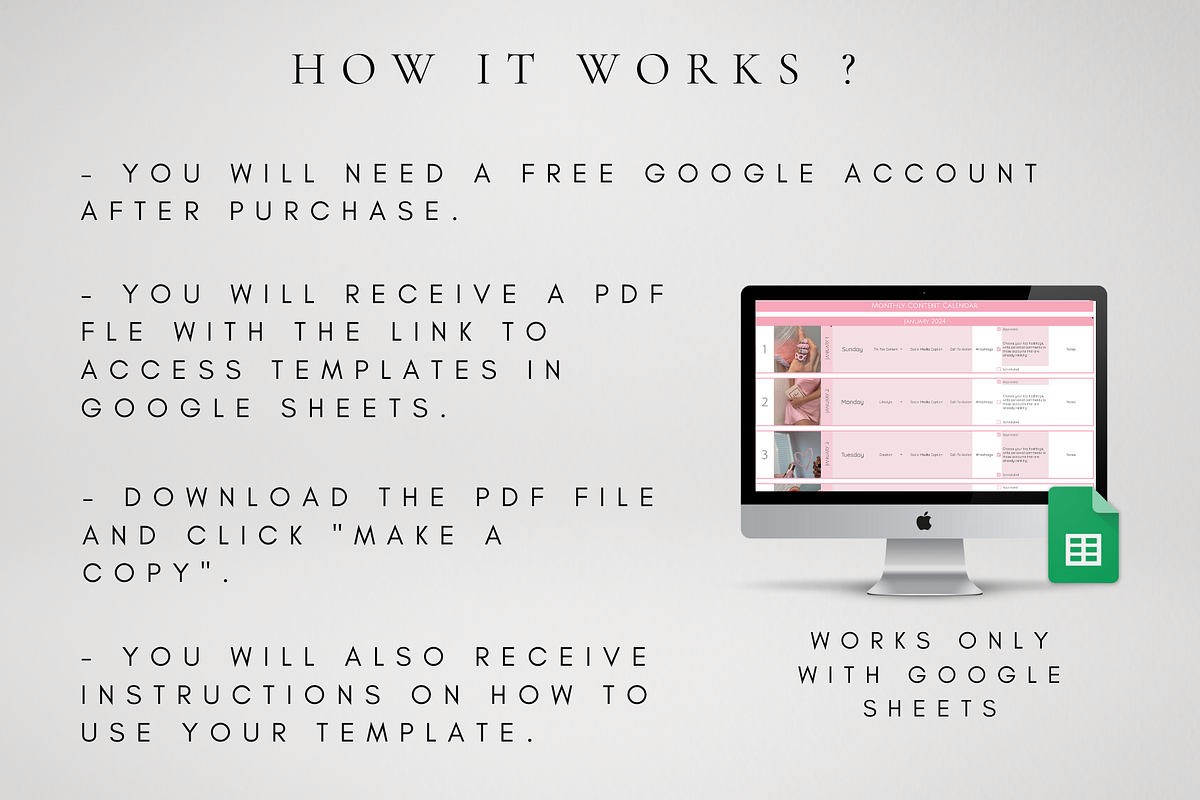 Google Sheets Social Media Planner, a Templates & Theme by BRANDcontent (Photo 8 of 9)