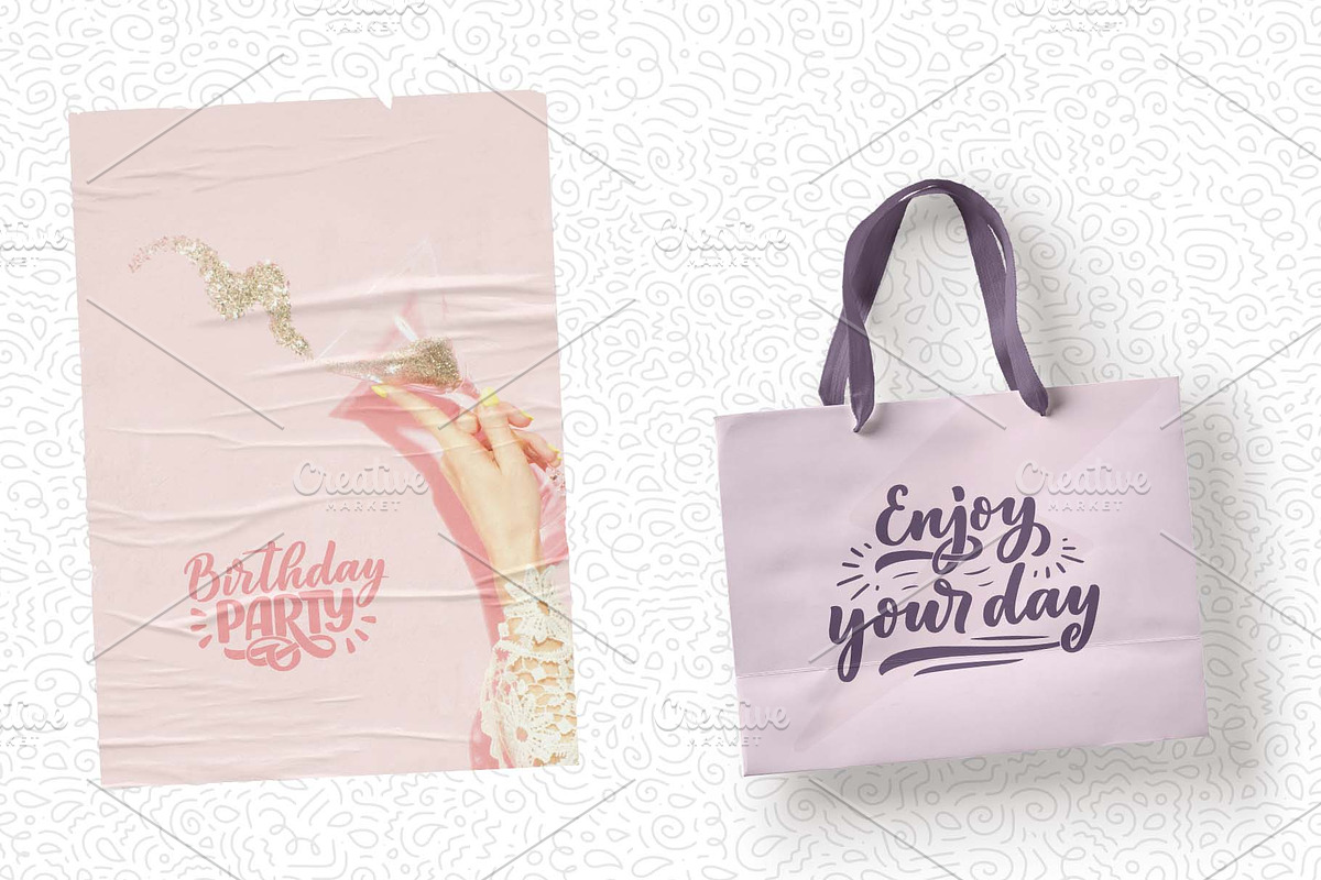 Happy Birthday Lettering Quotes, a Decorative Illustration by Artlana (Photo 2 of 2)