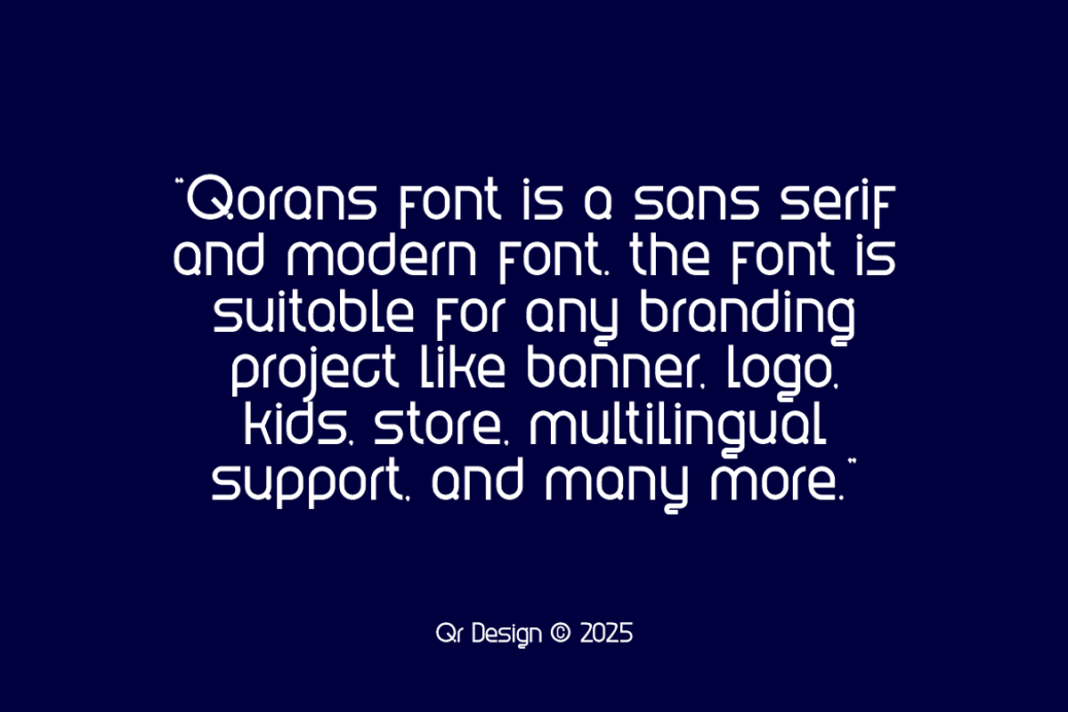 Qorans - Corporate Logo Font, a Sans Serif Font by QR Design Studio (Photo 4 of 9)
