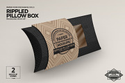 Rippled Pillow Box Packaging Mockup, a Packaging Mockup by INCDesign (Thumbnail 4 of 9)