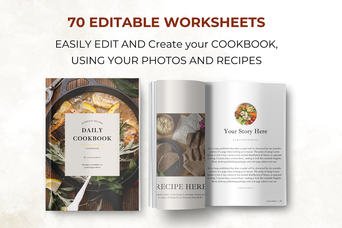 Aesthetic Cookbook Canva Template, a Presentation Template by Digital By Nikoleta (Photo 6 of 9)