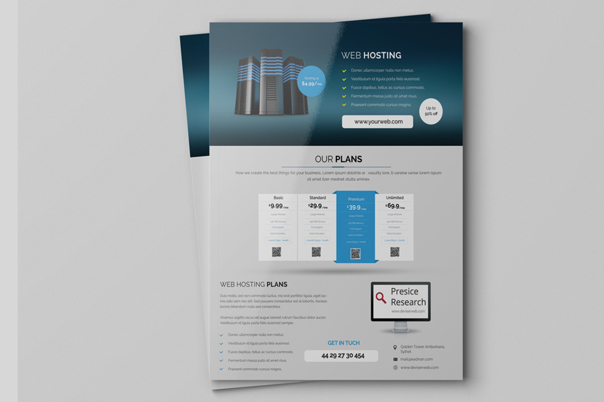 Web Hosting Flyers Template, a Flyer Template by Design_Space (Photo 2 of 3)