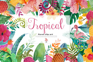 Tropical Floral Clip Art