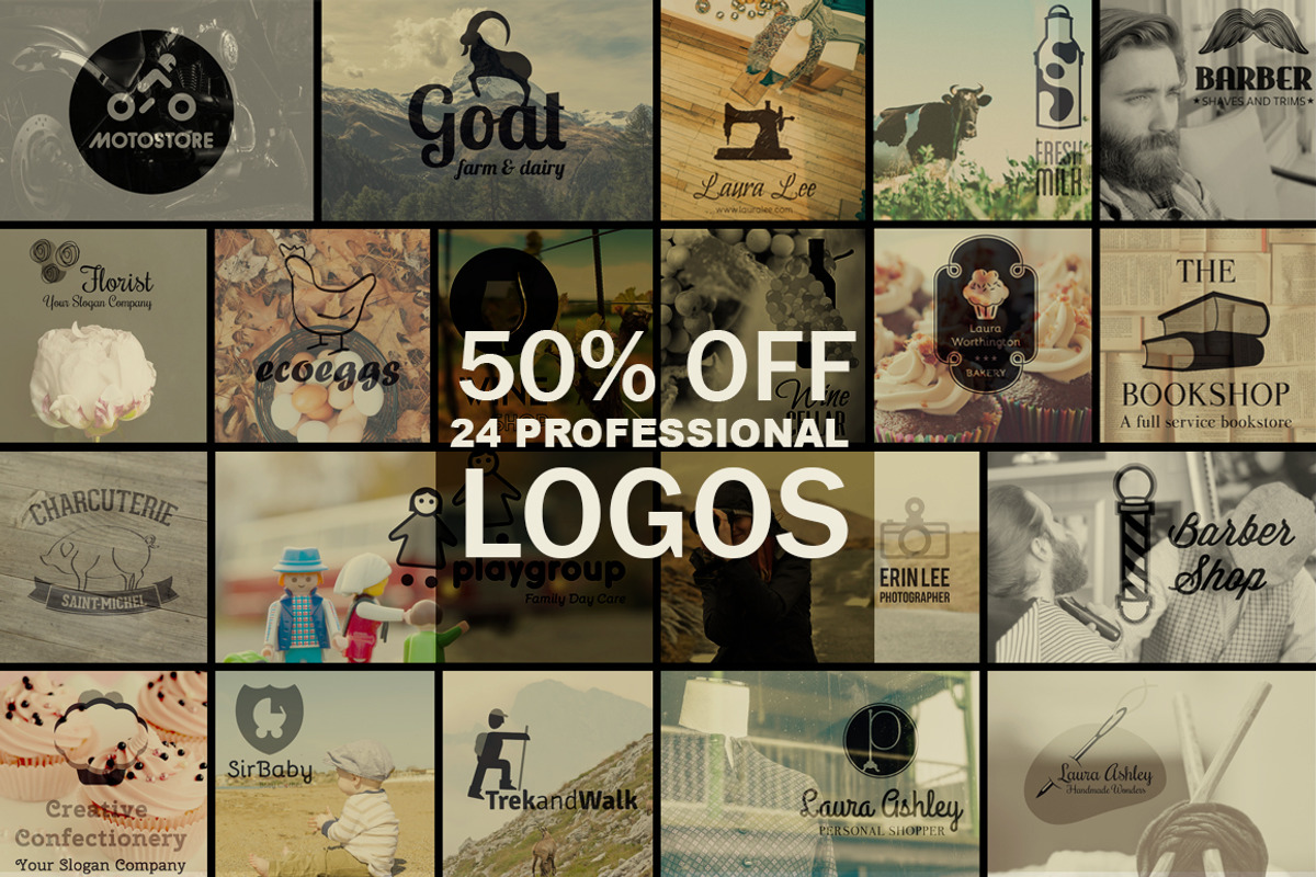 50% OFF: 24 Professional Logos, a Branding & Logo Template by Verbloom (Photo 1 of 9)