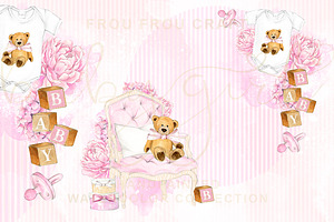 Baby Girl Pink Pregnancy Clipart