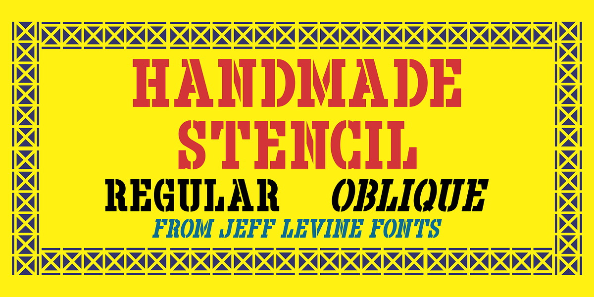 Handmade Stencil JNL, a Slab Serif Font by Jeff Levine Fonts (Photo 1 of 5)
