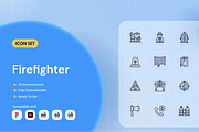 Firefighter Icon Set, an Outline Icon by Nathaya Studio (Thumbnail 1 of 2)