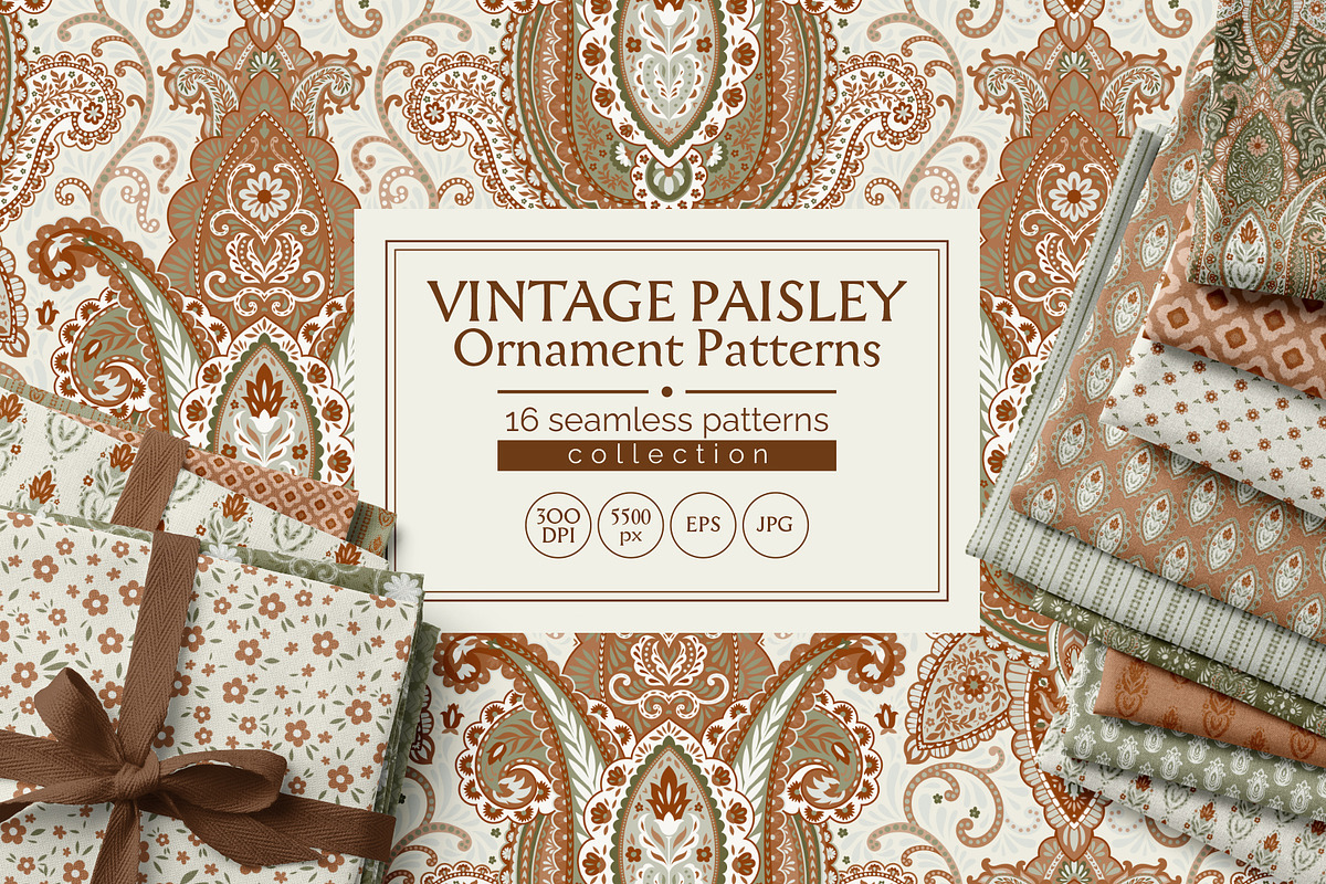 LUXURY VINTAGE PAISLEY SEAMLESS SET, a Pattern Graphic by Sonulkaster (Photo 1 of 11)