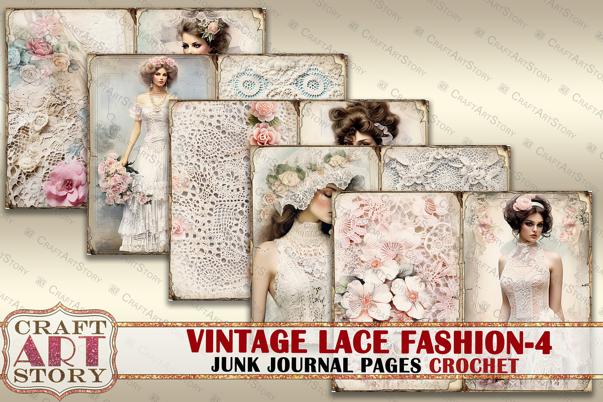 Lace fashion Junk Journal Kit part 4, a Person Illustration by CraftArtStory (Photo 2 of 6)