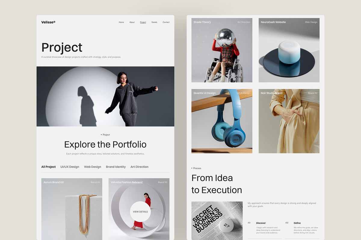 Velisse - Portfolio Website UI Figma preview 4
