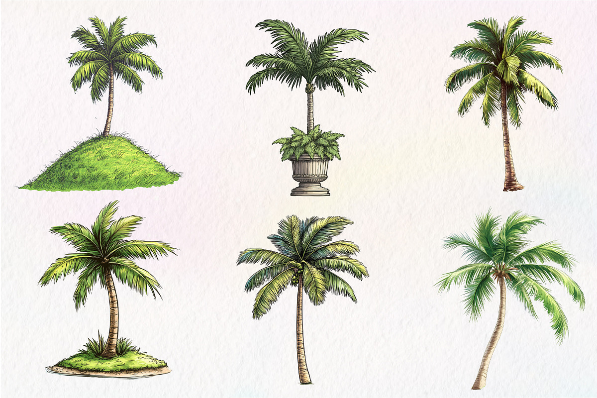Palm Tree Serenity Clipart, an Illustration by CreationArt (Photo 4 of 5)