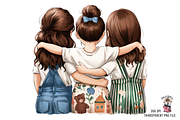 Three Girls Hugging PNG Bundle, a Graphic by Clipart Bloom (Thumbnail 8 of 11)
