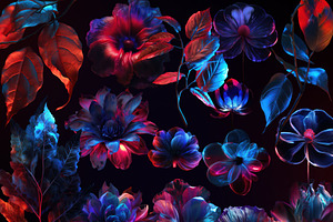 Neon Blooming Garden