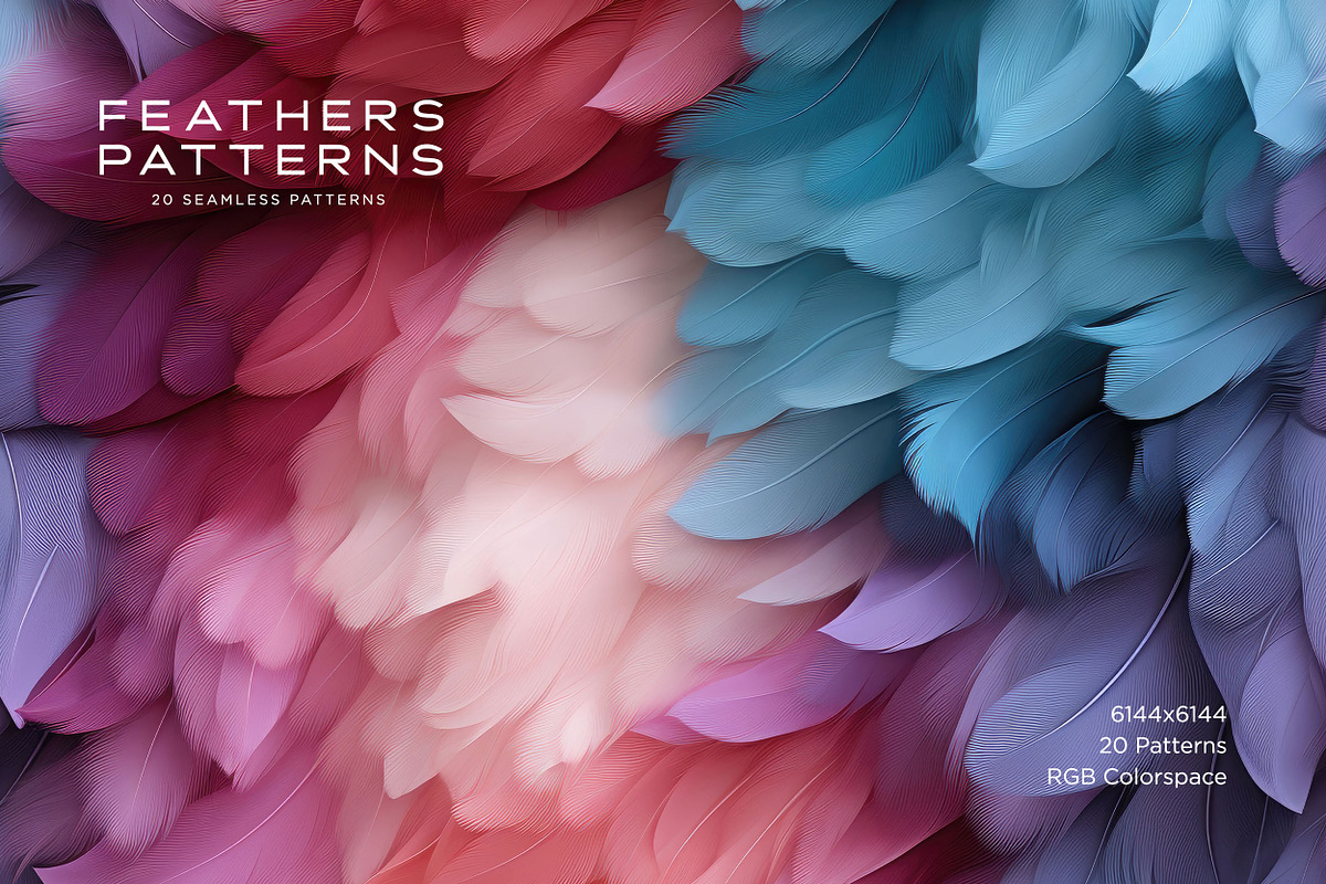 Feather Patterns: Seamless Patterns, a Pattern Graphic by RuleByArt