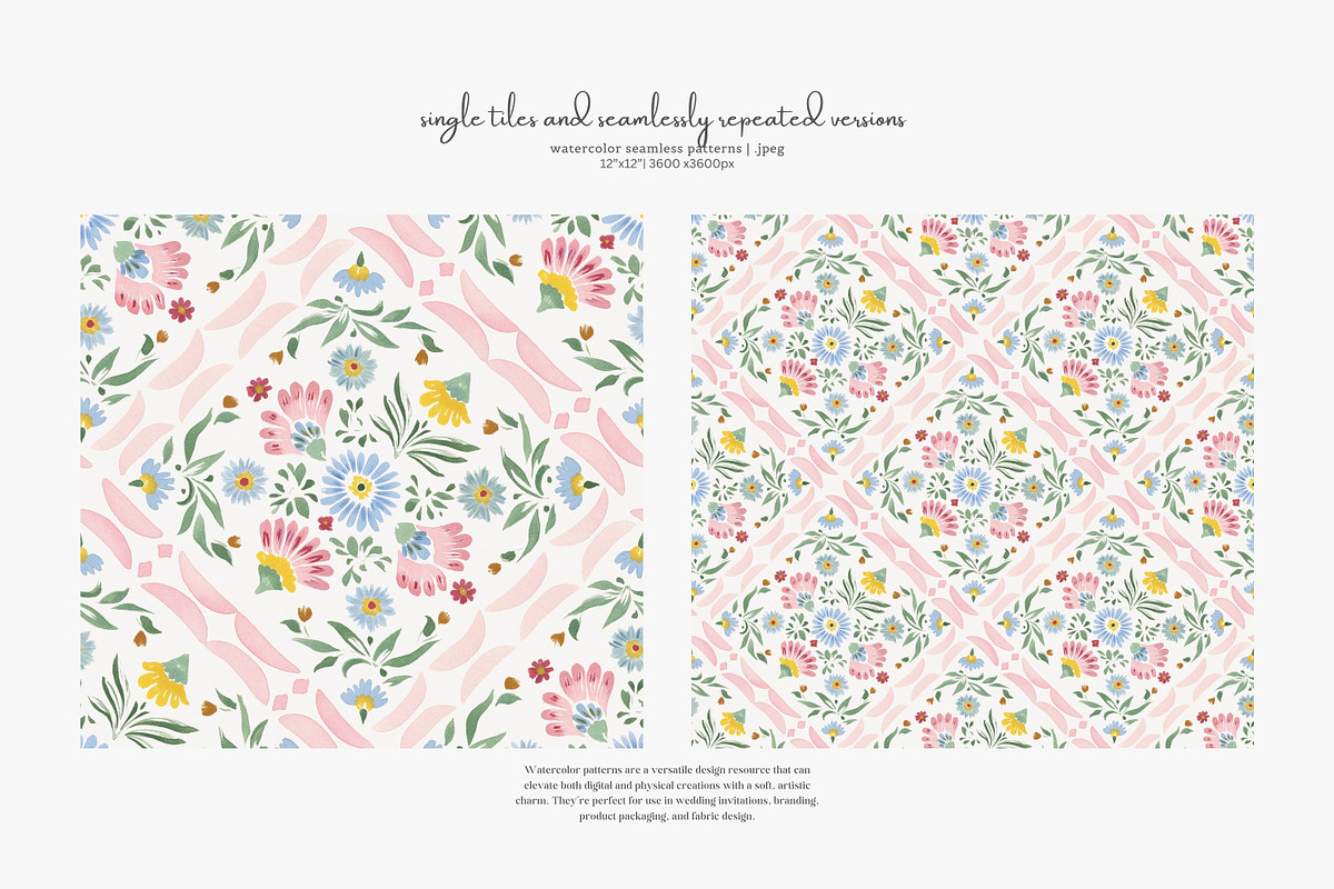 folk floral seamless patterns bundle, a Pattern Graphic by Patishop Art (Photo 4 of 9)